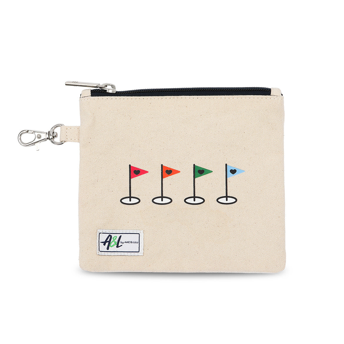 Rectangular Canvas Pouch Bag with Zipper Closure